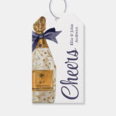 Waterverf Franse champagne met een marinestoot Cadeaulabel (Voorkant)