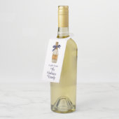 Waterverf Franse champagne met een marinestoot Flessenhanger (Schuin)