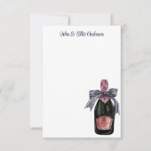 Waterverf Franse Champagne met Gestreepte Boog Bedankkaart (Voorkant)