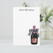 Waterverf Franse Champagne met Gestreepte Boog Bedankkaart (Staand voorkant)