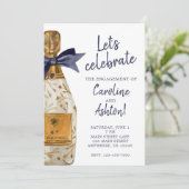 Waterverf Franse Champagne Party Kaart (Staand voorkant)