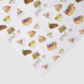 Waterverf Franse desserts met koffie Tissuepapier (Detail)