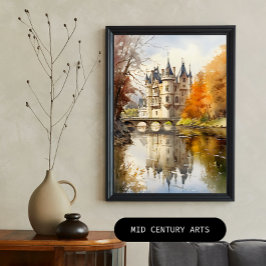 Waterverf Franse Kasteel Poster