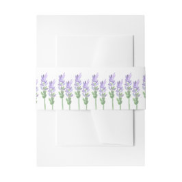 Waterverf Franse Lavendel op Wit Uitnodigingen Wikkel