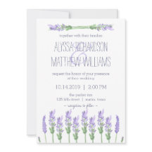 Waterverf Franse Lavendel op witte bruiloft