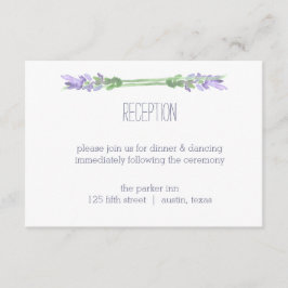 Waterverf Franse Lavendel op witte receptie Informatiekaartje