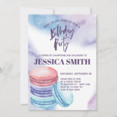 Waterverf Franse Macaron Birthday Party Kaart (Voorkant)