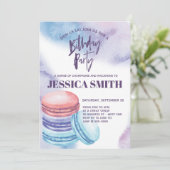 Waterverf Franse Macaron Birthday Party Kaart (Staand voorkant)