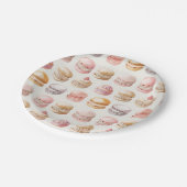 Waterverf Franse macaronpatroon Papieren Bordje (Gekanteld)