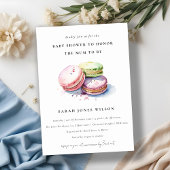 Waterverf Franse Macarons Bakery Baby shower Kaart