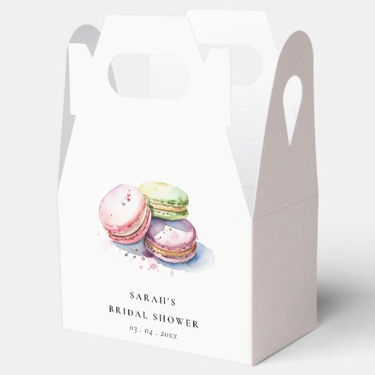 Waterverf Franse Macarons Bakery Vrijgezellenfeest Bedankdoosjes (Geopend)