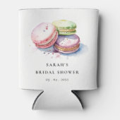 Waterverf Franse Macarons Bakery Vrijgezellenfeest Blikjeskoeler (Voorkant)