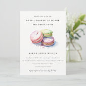 Waterverf Franse Macarons Bakery Vrijgezellenfeest Kaart (Staand voorkant)