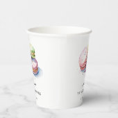 Waterverf Franse Macarons Bakery Vrijgezellenfeest Papieren Bekers (Rechts)