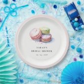 Waterverf Franse Macarons Bakery Vrijgezellenfeest Papieren Bordje (Feest)