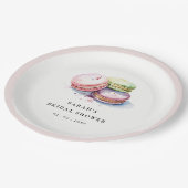 Waterverf Franse Macarons Bakery Vrijgezellenfeest Papieren Bordje (Gekanteld)