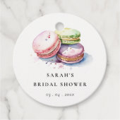 Waterverf Franse Macarons Bakkerij Bruidsdouche Bedankjes Labels (Voorkant)