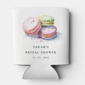 Waterverf Franse Macarons Bakkerij Bruidsdouche Blikjeskoeler (Achterkant)