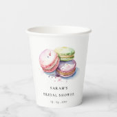 Waterverf Franse Macarons Bakkerij Bruidsdouche Papieren Bekers (Achterkant)
