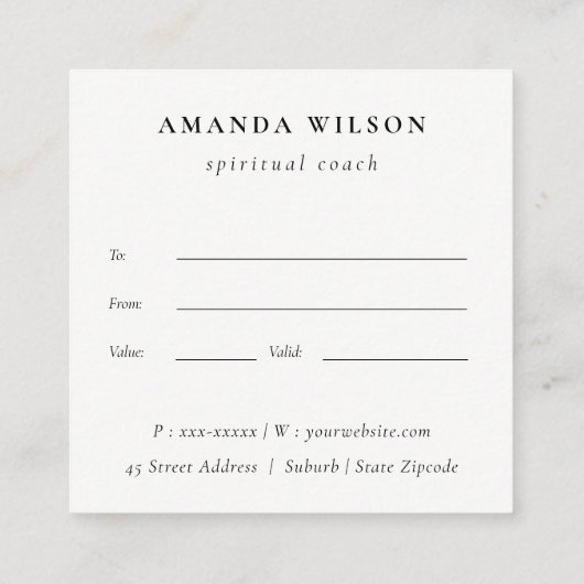 Waterverf Franse Macarons Bakkerij Cadeaubon Vierkante Visitekaartje (Achterkant)