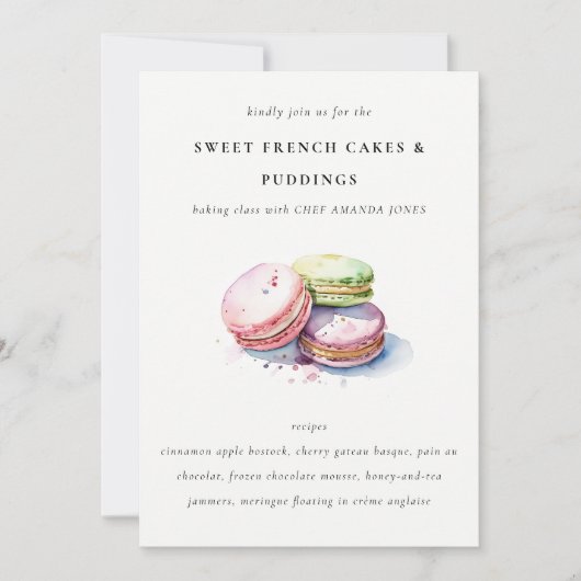 Waterverf Franse Macarons Bakkerij Kookles  Kaart (Voorkant)