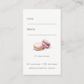 Waterverf Franse Macarons Bakkerij Prijs Label (Achterkant)