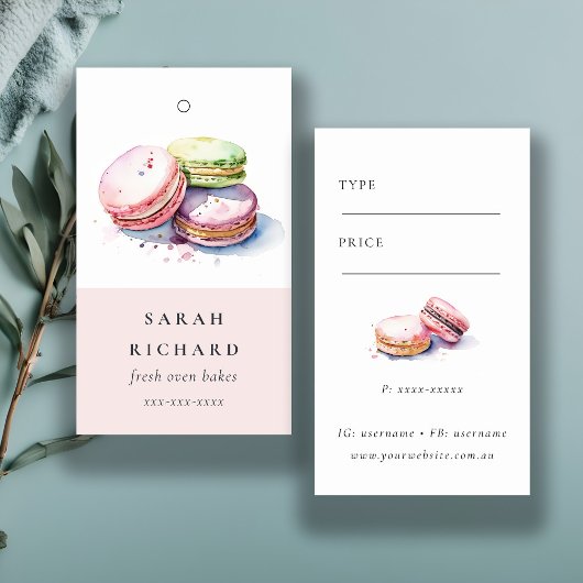 Waterverf Franse Macarons Bakkerij Prijs Label