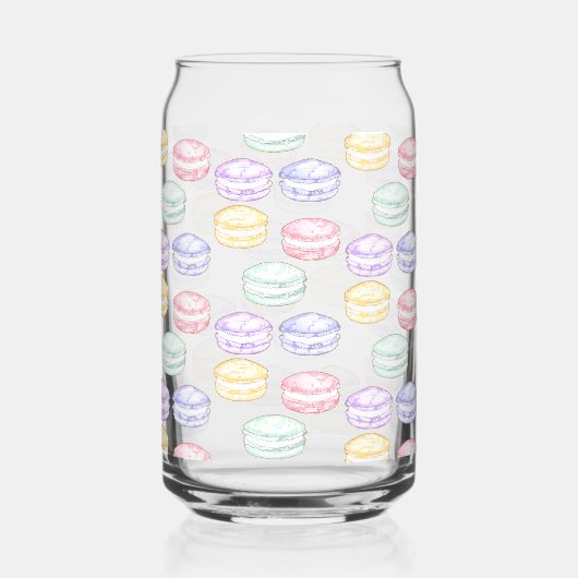 Waterverf Franse Macarons Blikvorm Glas (Voorkant)