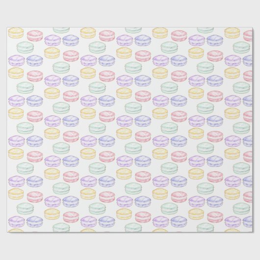 Waterverf Franse Macarons Cadeaupapier (Vlak)