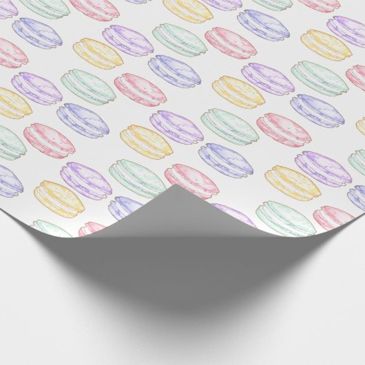 Waterverf Franse Macarons Cadeaupapier (Hoek)