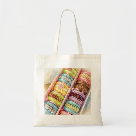 Waterverf Franse Macarons Doos tas (Voorkant)