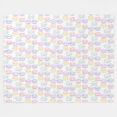 Waterverf Franse Macarons Fleece Deken (Voorkant (Horizontaal))