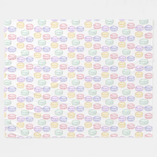 Waterverf Franse Macarons Fleece Deken (Voorkant (Horizontaal))