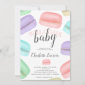 waterverf Franse macarons glitter baby shower Kaart (Voorkant)