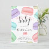 waterverf Franse macarons glitter baby shower Kaart (Staand voorkant)