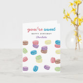 Waterverf Franse Macarons Je bent lief Kaart (Gele Bloem)