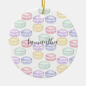 Waterverf Franse Macarons Keramisch Ornament (Voorkant)
