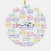 Waterverf Franse Macarons Keramisch Ornament (Achterkant)