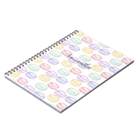 Waterverf Franse Macarons Notitieboek (Linkerzijde)