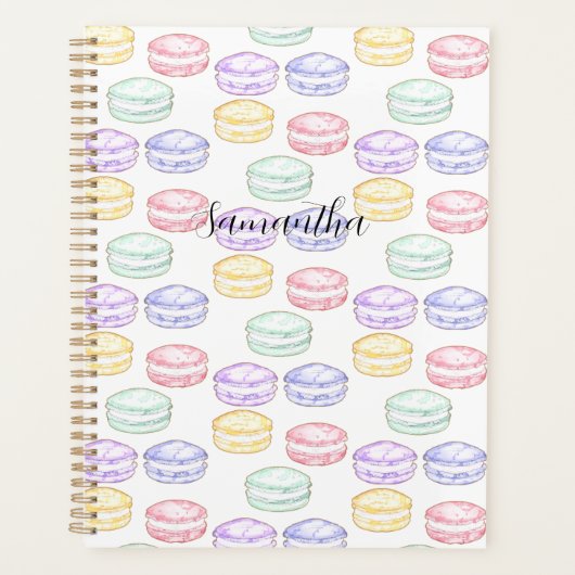 Waterverf Franse Macarons Planner (Voorkant)