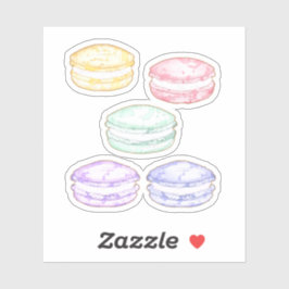 Waterverf Franse Macarons Sticker