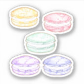 Waterverf Franse Macarons Sticker (Voorkant)