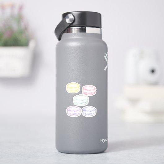 Waterverf Franse Macarons Sticker (HydroFlask)
