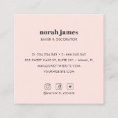 Waterverf Franse Macarons Sweet Cake Sociaal Icoon Vierkante Visitekaartje (Achterkant)