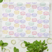 Waterverf Franse Macarons Theedoek (Gevouwen)
