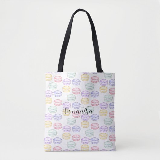 Waterverf Franse Macarons Tote Bag (Voorkant)