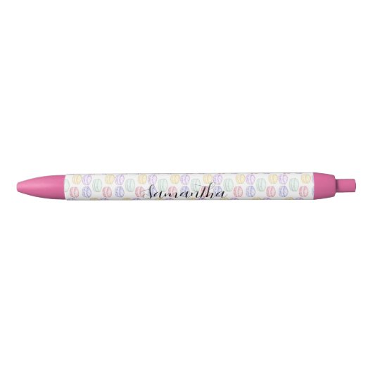Waterverf Franse Macarons Zwarte Inkt Pen (Voorkant)