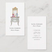 Waterverf Franse meubelen voor interieurontwerper Visitekaartje (Voorkant / Achterkant)