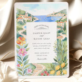 Waterverf Franse Rivièra bruiloft Kaart