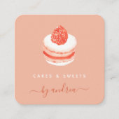 Waterverf Franse Sweet Cake QR Code Social Media Vierkante Visitekaartje (Voorkant)